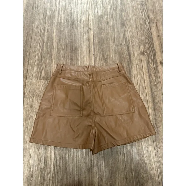 Pretty Little‎ Thing Brown Faux Leather High Rise Shorts - Image 9