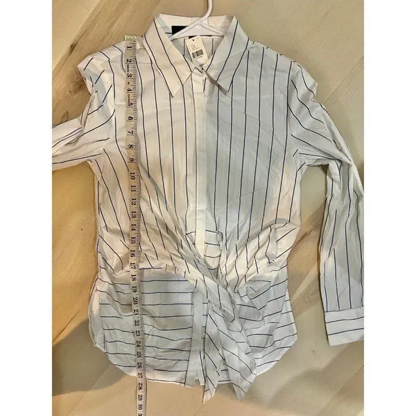 Anthropologie Eva Franco NWT Small Women Striped Front Tie Button Down Shirt - Image 11