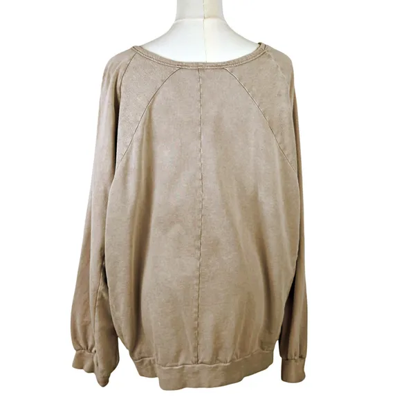 Easel Putty Beige Relaxed Baggie Sweatshirt LARGE Minimal Neutral Everyday - Image 3