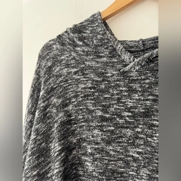 Aerie Soft & Sexy Plush Marled Black Oversized‎ Hoodie - Image 2