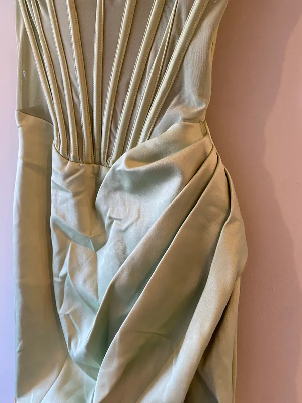 House Of CB NWT Lulu Corset One-Shoulder Satin Midi Dress - Image 11