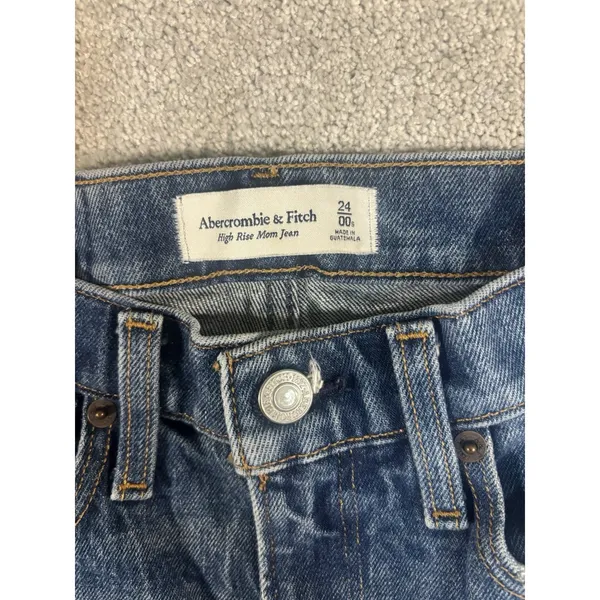 abercrombie & fitch high‎ rise mom jean 24/00s distressed - Image 4
