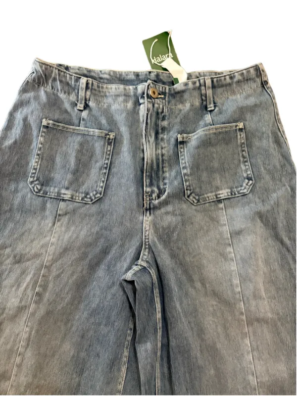 Halara Flex™ High Waisted Pockets Washed Casual Wide Leg Jeans Size Large Tall - Image 8