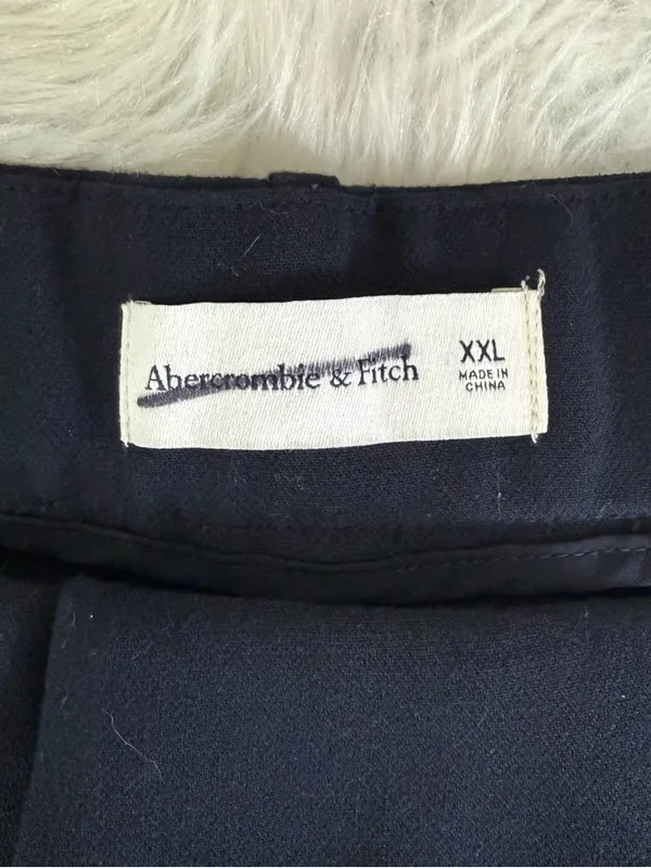 Abercrombie & Fitch Wide Leg Dress Pants XXL NWT Navy High Rise - Image 6