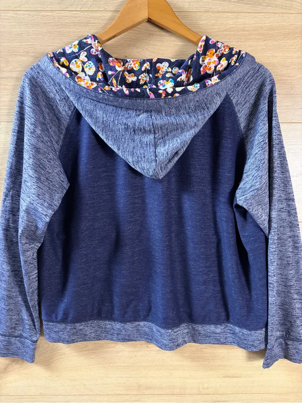 Vera Bradley Blue Spacedye Lace-Up Hooded Pullover Top - Image 7
