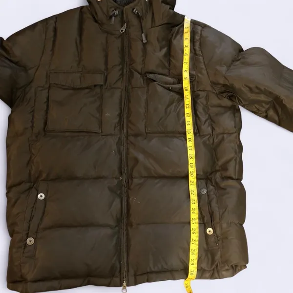 Gap Dark Army Green Puffer Down Trench jacket Winter Coat Women Women XL - Measurement in pics - Image 5