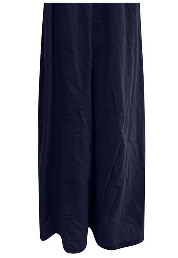 NEW Oversized Cotton Sleeveless Cotton Jumpsuit Adjustable Straps M Navy Blue - Image 9
