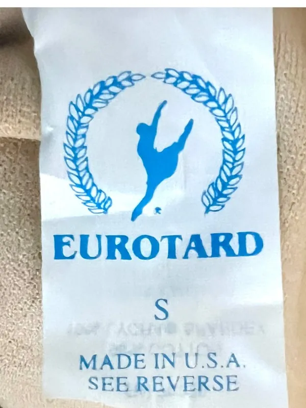 Eurotard Adult S Short Sleeve Light Blue Leotard Bodysuit Lined Cotton Dance - Image 4