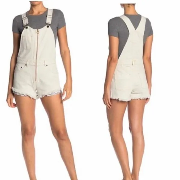 ✨ White Sunkissed Denim Overalls Romper/Jumpsuit✨ - Image 2