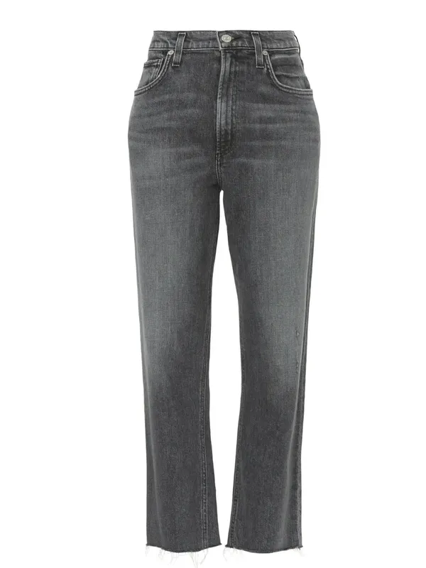 Citizens of Humanity Daphne Crop Jeans Washed Charcoal Gray - Image 13
