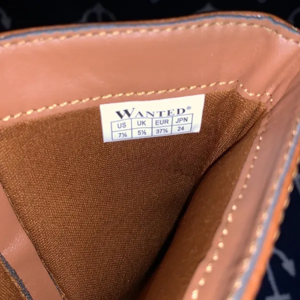 Wanted Lismore Tan Tall Boots With Strap & Stud Detail Inside Zip - Image 9