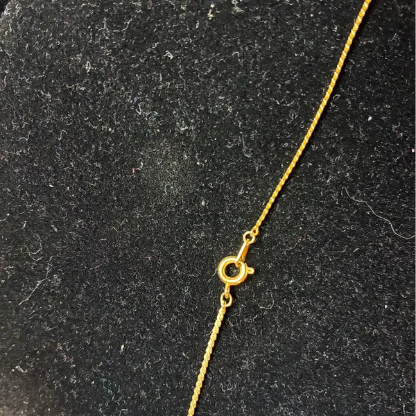 Gold tone Necklace with Blue Gemstone 18” - Image 4