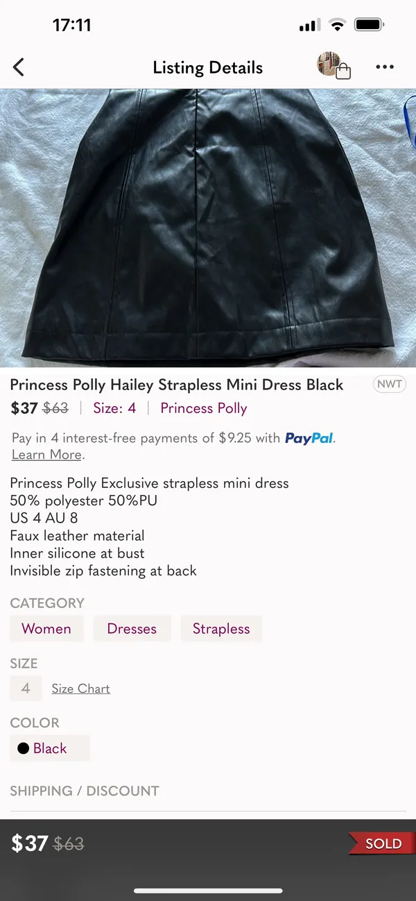 Princess Polly Hailey Strapless Mini Dress Black - Image 2