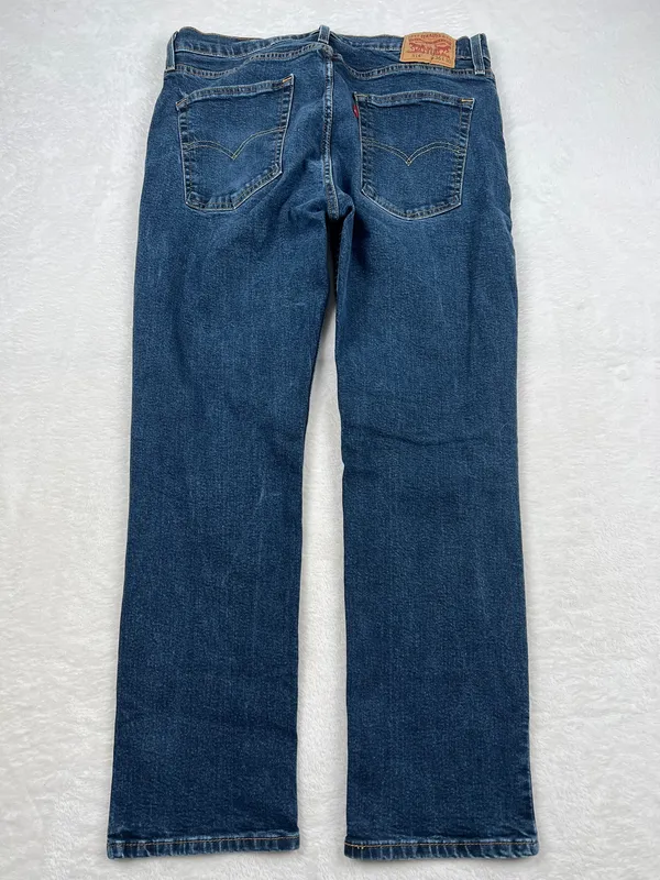 Levi’s 514 Straight Fit Flex Dark Wash Jeans Men’s 36x30 Blue Denim - Image 2