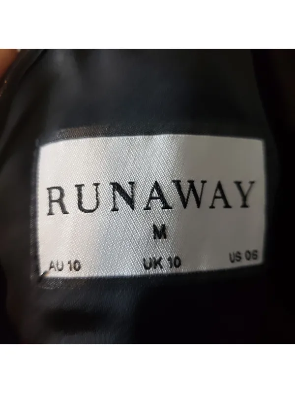 Runaway the Label Black Cowl Neck Strappy Satin Slip Mini Dress Sleeveless M - Image 3