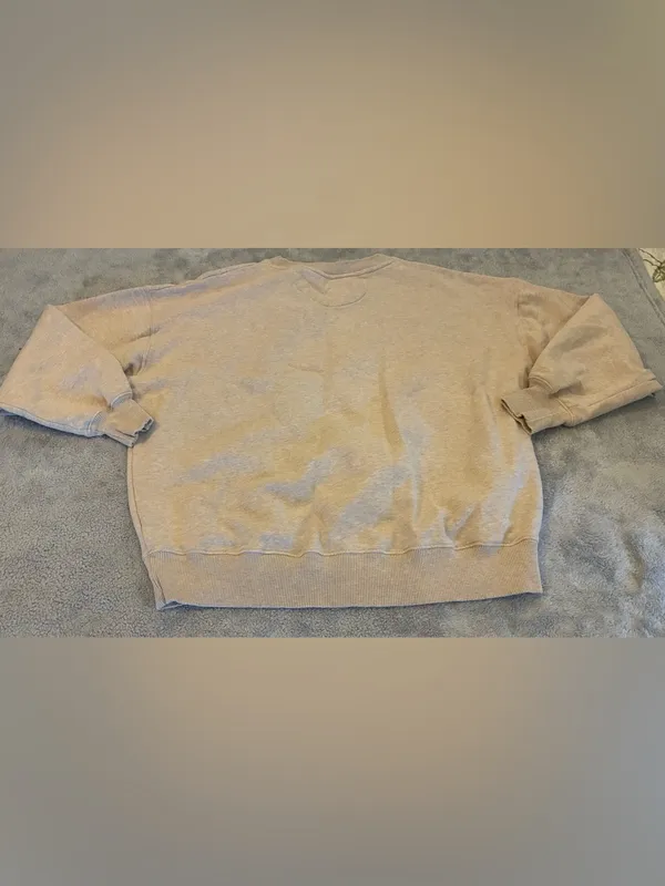 Women’s American Eagle Beige Graphic Crewneck Sweatshirt/Tan Tongue Print Size S - Image 3