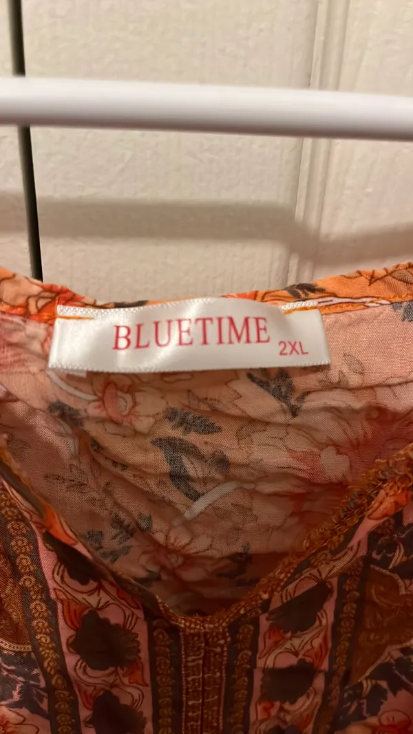 Bluetime dress Orange Size 2X - Image 2
