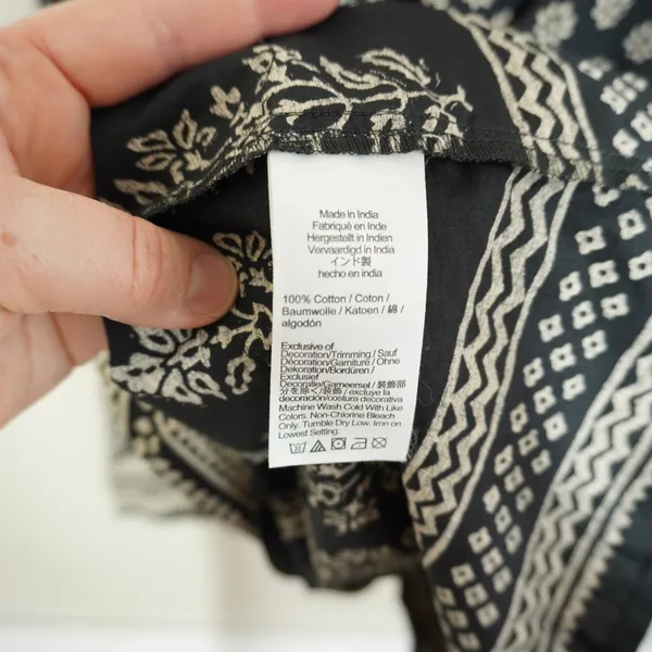 J. Crew Women's Size 8 NEW Black White Floral Block Print Cotton Midi Dress - Image 8