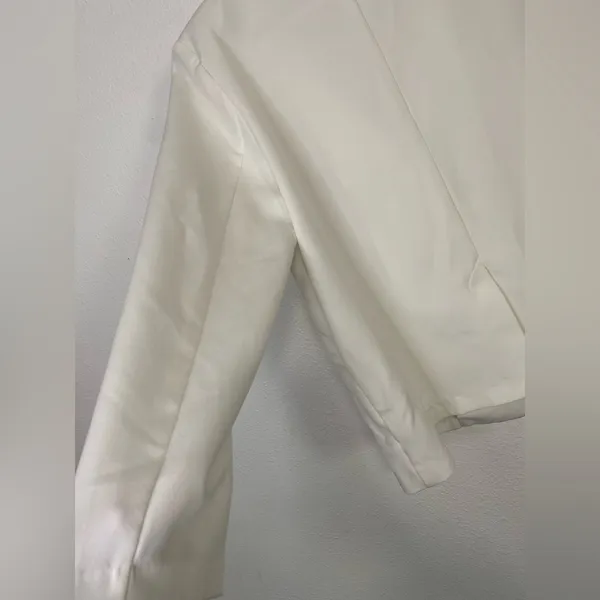 Lush Clothing Cream Blazer with Wooden Buttons size M - Image 6