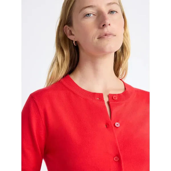 Free Assembly Womens Cardigan Size L Just Red Cozy Yarn Button Up Knit Sweater - Image 6