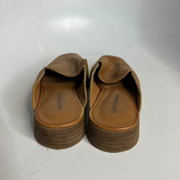 Lucky‎ Brand Lisinda slip on mules cognac leather women's size 8 business casual - Image 4