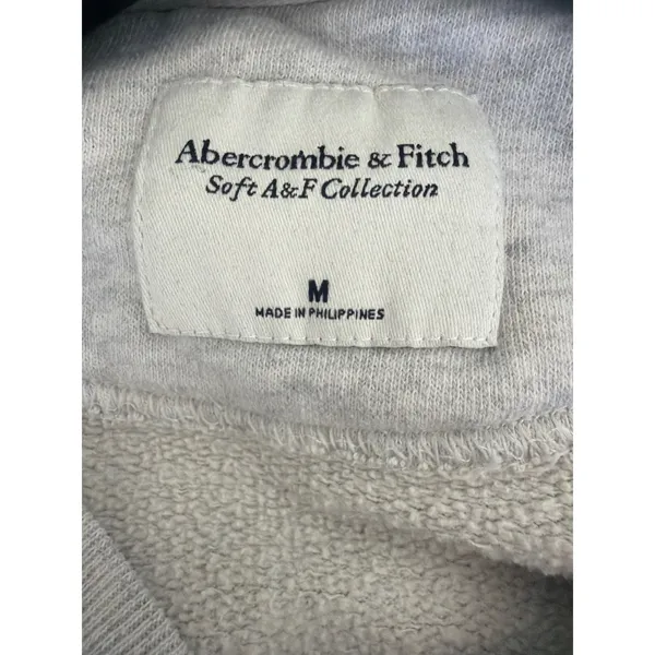 Abercrombie & Fitch Womens Hamptons Social Club Graphic Sweatshirt Gray Medium - Image 4