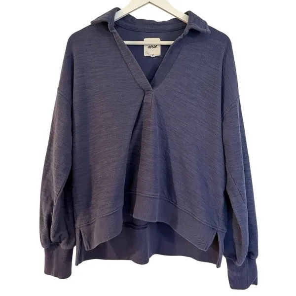 Aerie blue collared polo sweater cropped pullover size xs - Image 2
