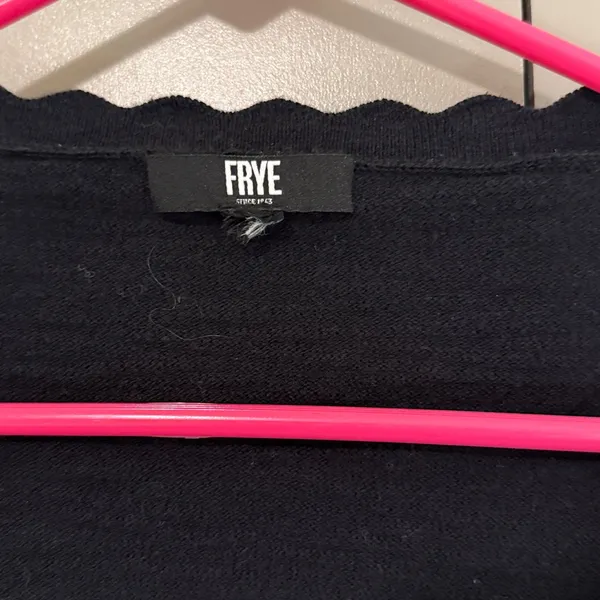 Frye Women's Cardigan Sweater Sz M Black Long Sleeve Button Down Knit Old Money - Image 4