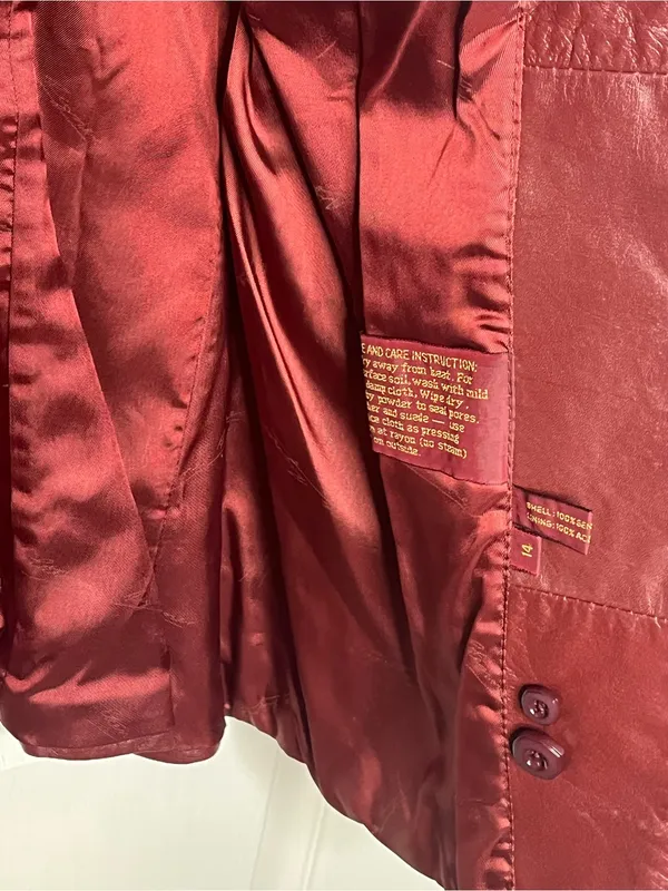 Etienne Aigner Vintage Oxblood Leather Blazer Style Jacket 80s Sz 14 - Image 13
