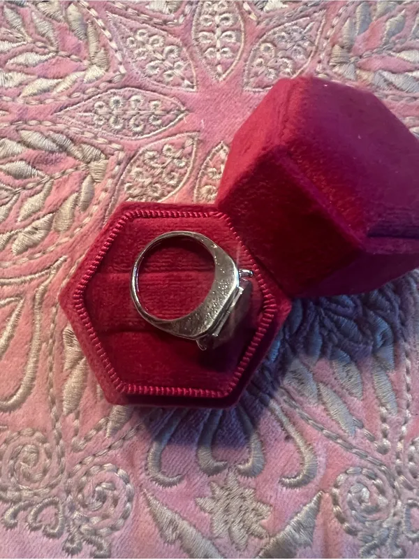 Women’s Luxury Collection Titanium Steel Silver Gemstone Ring Size 6 NWT - Image 3