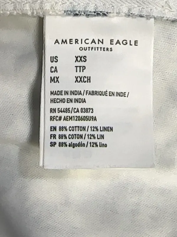 NWT American Eagle Blue Floral Cotton Linen Mini Skirt XXS - Image 7