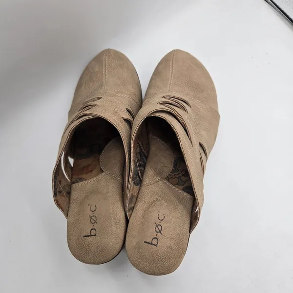 BOC BORN Johana Women's 8.5 Mule Clogs Shoes Taupe Brown Slip-On Shoes Braided - Image 10