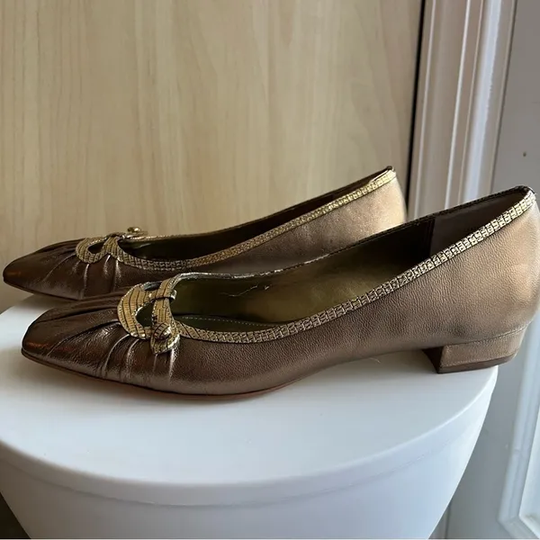 Franco‎ Sarto Metallic Brown/Gold Leather Flats - Size 7 - Image 2
