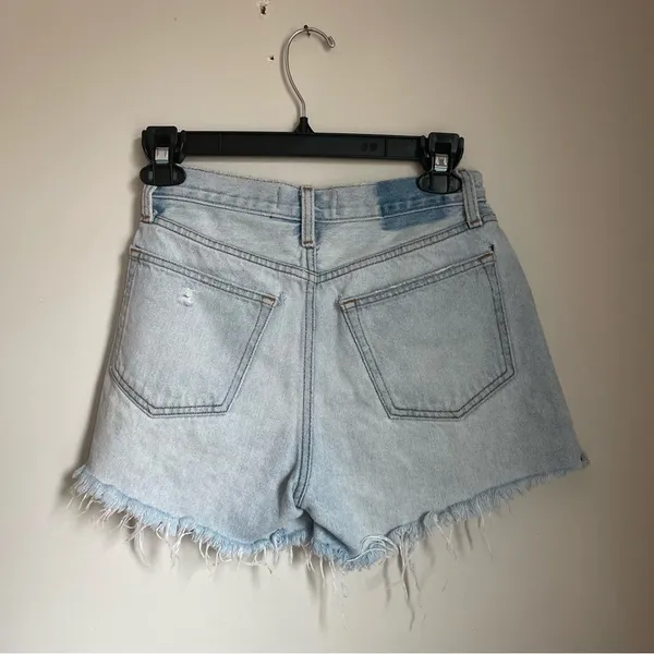 Abercrombie & Fitch Blue Jean Shorts Distressed High-Waisted Festival Cutoffs 25 - Image 2