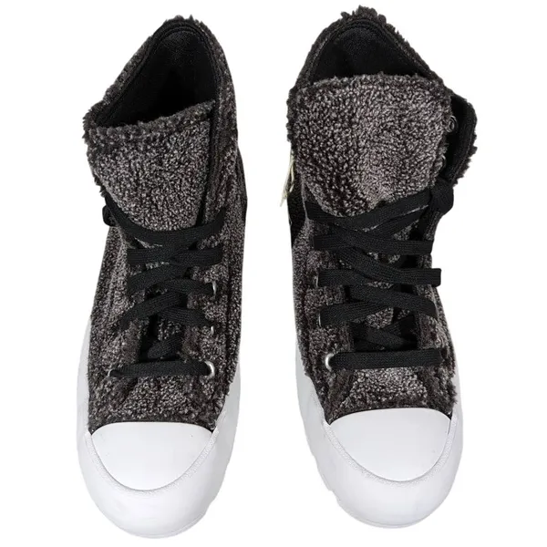Converse Chuck Taylor All Star‎ Lugged Winter High Top Furry Knit Sneakers 7 - Image 3