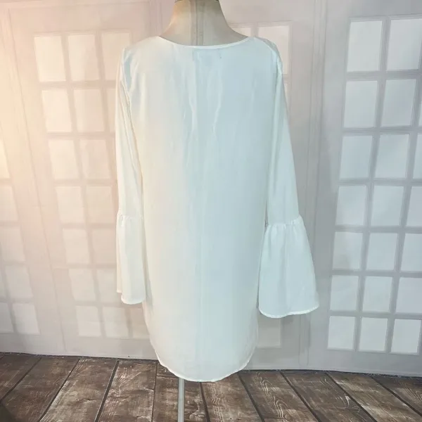 🔥🔥 5/$25 sale 🔥🔥 Lulu’s Far Wanderings Ivory Long Sleeve Shift Dress size small - Image 9