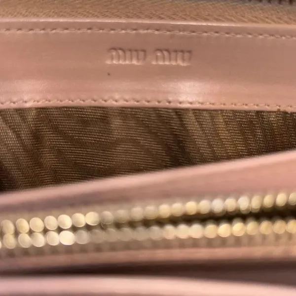 Authentic Miu Miu Leather Tan Zippy Wallet - Image 5