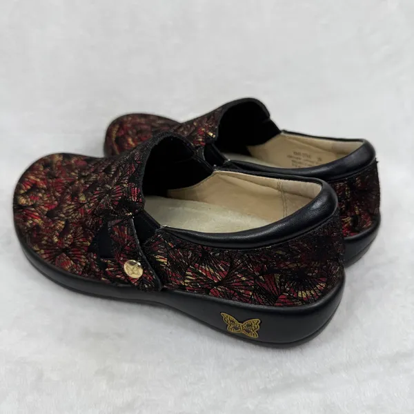 Alegria Kourtney Red Gold Metallic Fan Leather Clog Nursing Shoes KAR-274X‎ 35 - Image 9