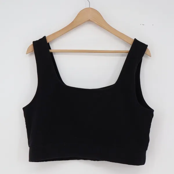 LOFT Crop Top Womens XL Outlet Square Neck Black Stretch Sleeveless Excellent - Image 4