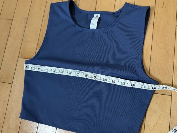 Yogalicious High Neck Crop Top Athleisure Athletic Top Steel Blue Size Medium - Image 4