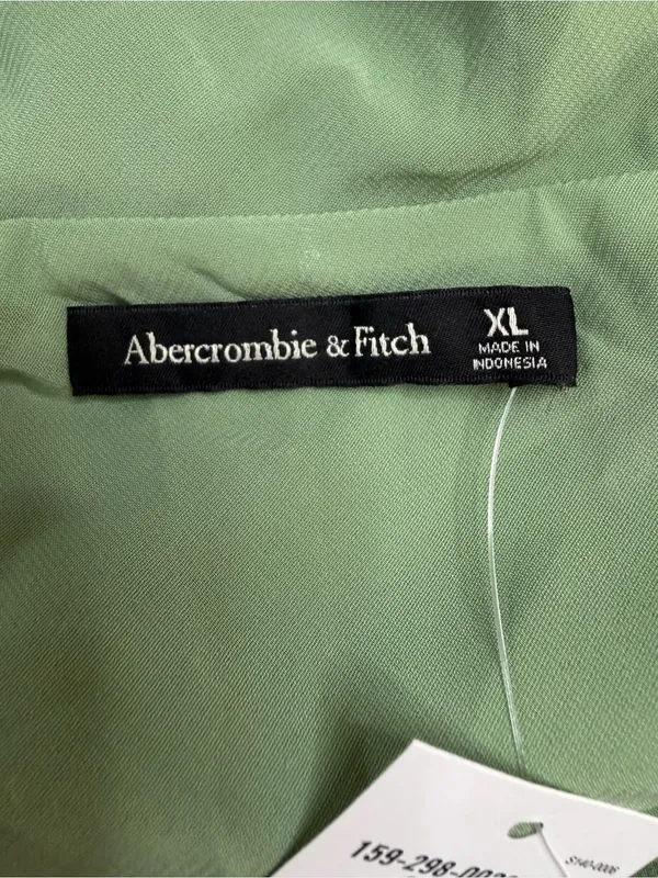 Abercrombie & Fitch A&F Satin Cowl Neck Draped Maci Dress Lush Green XL NEW $140 - Image 15