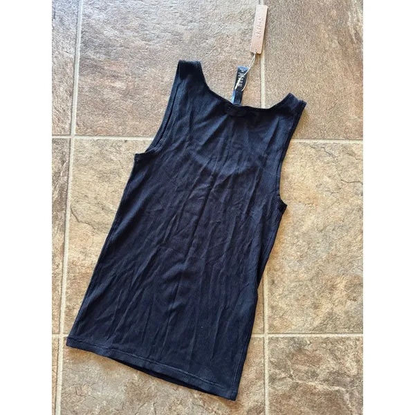Skims Soft Lounge Ribbed Tank Top Onyx Size XS - Image 6