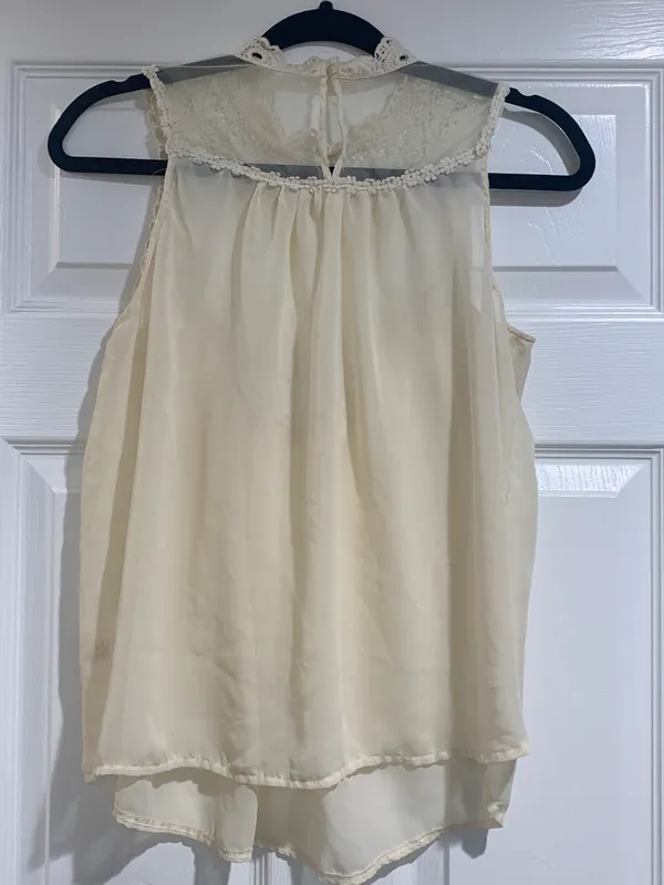 Boho Lace Tank Top White Size M - Image 2