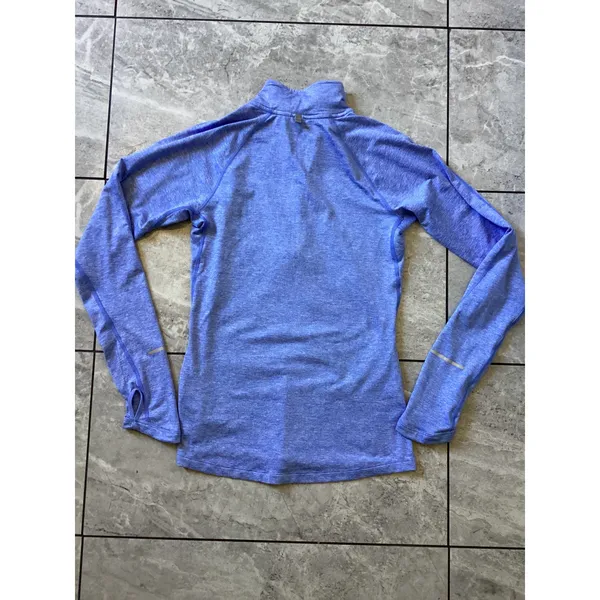 Nike Dri-FIT Womens Half Zip Running Top Purple Heather Long Sleeve XS 1740 - Image 5