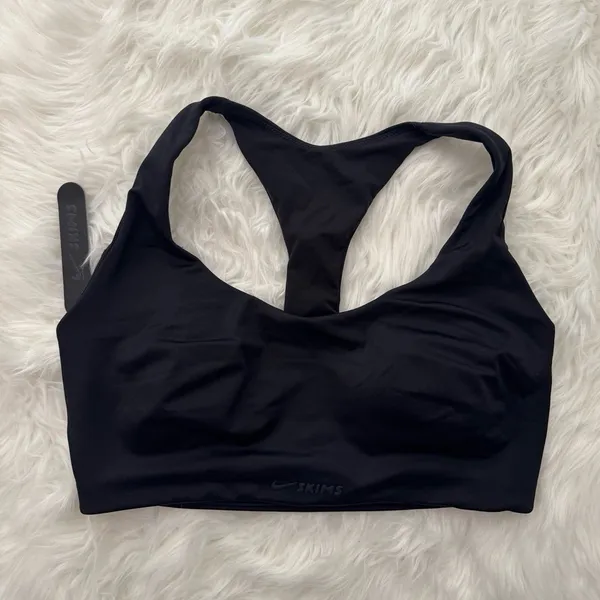 Nike Skims Shine Racerback Sports Bra Obsidian Size Medium - Image 3