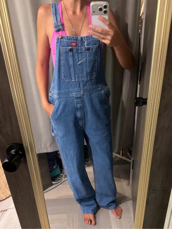 Dickies 100% Cotton Denim Jean Overalls Size 00 - Image 7