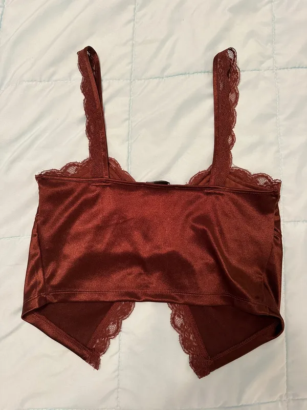 Forever 21 Brown Satin Tank Top - Image 3
