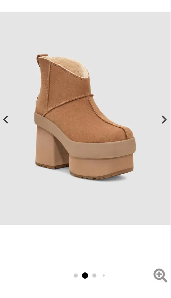 UGG Tan Chunky Platform Shearling Booties - Image 3