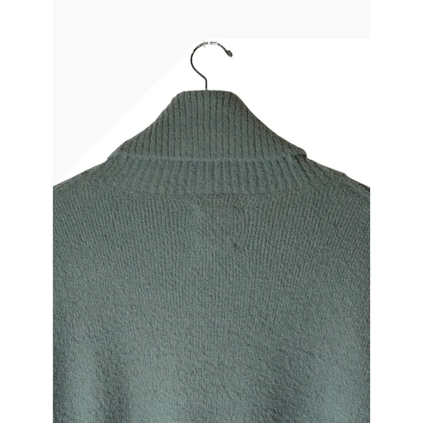 Aerie Turtleneck Sweater Women Small Green Fuzzy Knit Side Slit Lounge Outdoor - Image 6