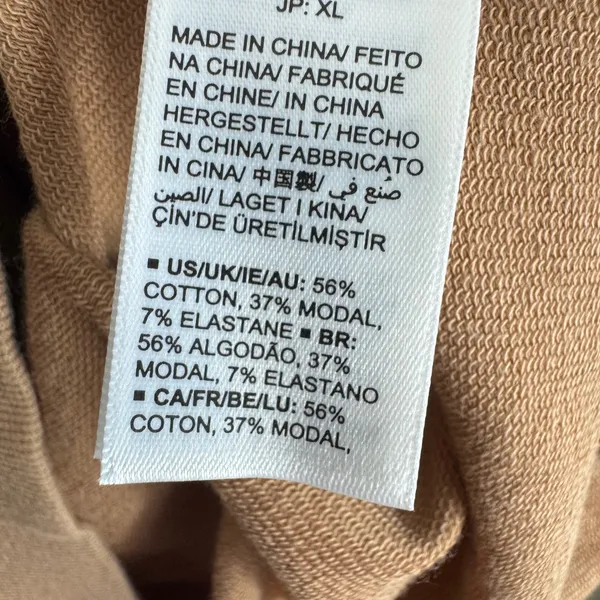 The Drop Women Light Brown Cotton Modal Relaxed Fit Pullover Hoodie Size L - Image 5